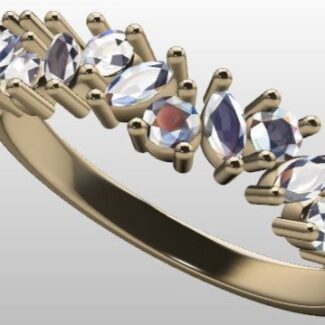 Custom Made Curved Diamond Set Wedding Ring SB2942 image 2