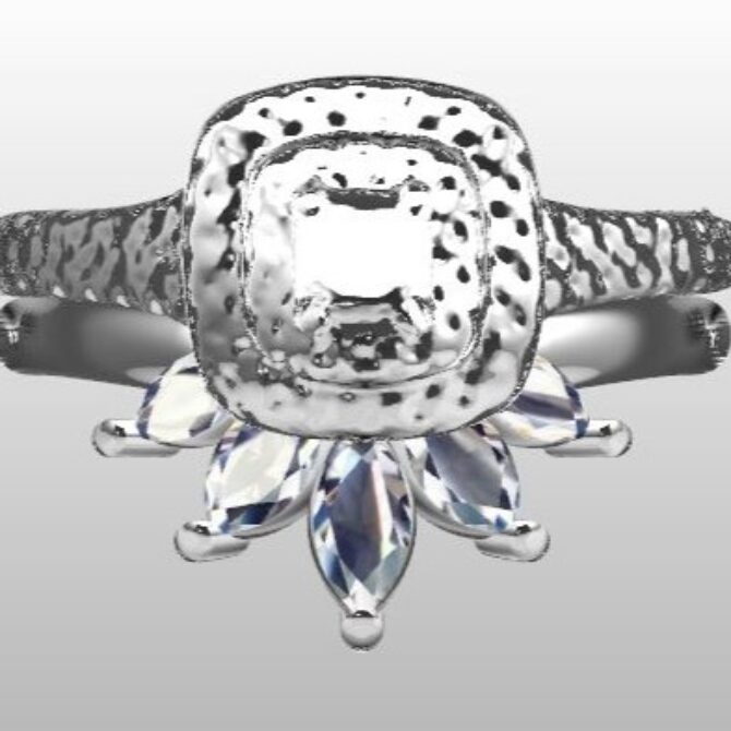 Custom Made Curved Diamond Set Wedding Ring SB2972 image 1