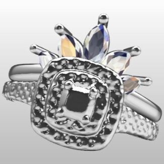 Custom Made Curved Diamond Set Wedding Ring SB2972 image 2