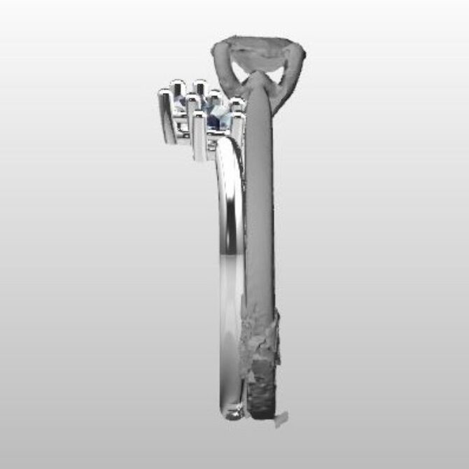 Custom Made Curved Diamond Set Wedding Ring SB2989 image 4