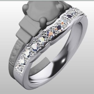 Custom Made Curved Diamond Set Wedding Ring SB3014 image 2