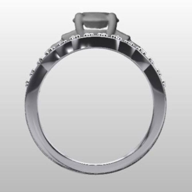 Custom Made Curved Diamond Set Wedding Ring SB3014 image 3