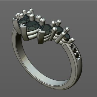 Custom Made Curved Diamond Set Wedding Ring SB3267 image 2