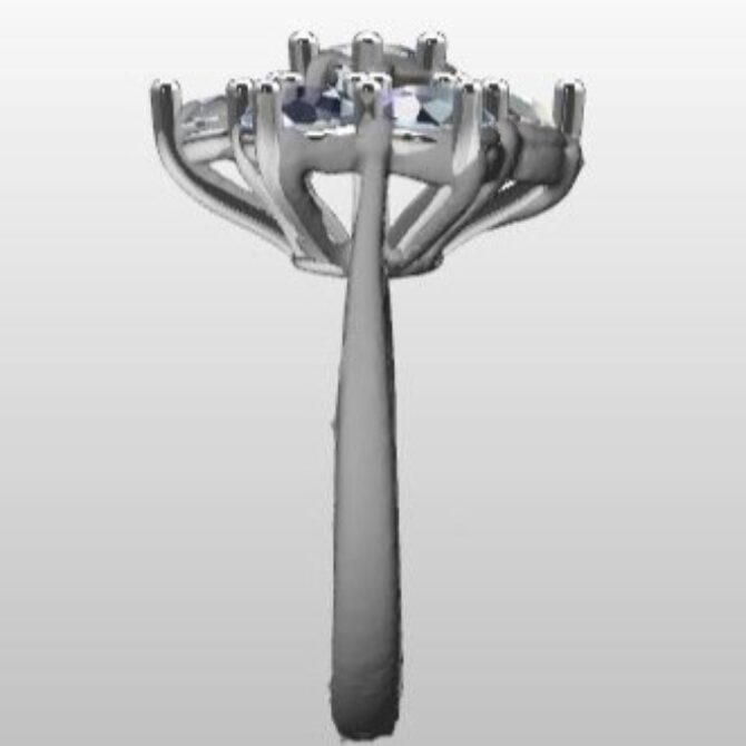 Custom Made Diamond Cluster Head SB2846 image 4