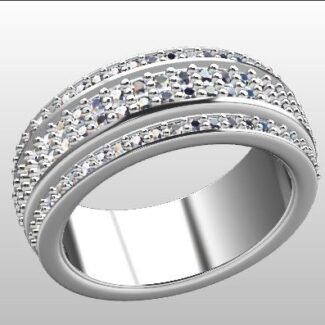 Custom Made Diamond Set Wedding Ring SB2503V2 image 2.
