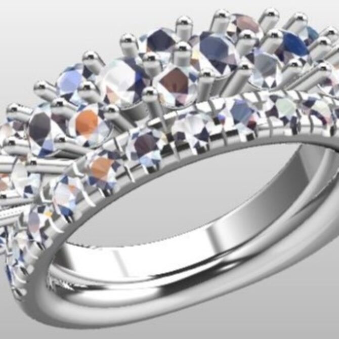 Custom Made Diamond Set Wedding Ring SB2552 image 2
