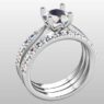 Custom Made Diamond Set Wedding Ring and Round Solitaire Engagement Ring SB2330 image 2