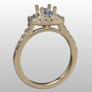 Custom Made Double Halo Side Stone Engagement Ring SB3164 image 2