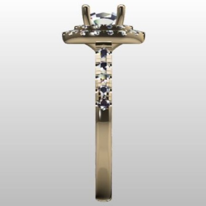 Custom Made Double Halo Side Stone Engagement Ring SB3164 image 4