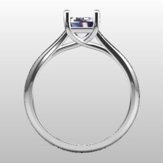 Custom Made Emerald Cut Engagement Ring SB2470 image 3