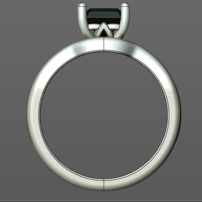 Custom Made Emerald Cut Engagement Ring and Jigsaw Wedding Ring SB2403 image 3