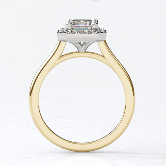 Custom Made Emerald Cut Halo Engagement Ring SB2484 image 2