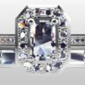 Custom Made Emerald Cut Side Stone Engagement Ring and Diamond Set Wedding Ring SB3116 image 1