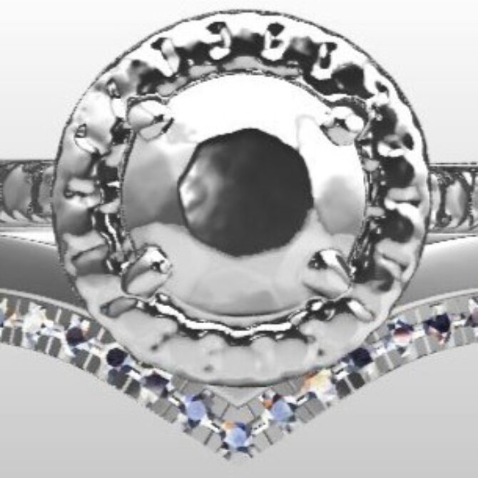 Custom Made Engagement Ring and V-Shaped Diamond Set Wedding Ring SB3154 image 1