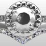 Custom Made Engagement Ring and V-Shaped Diamond Set Wedding Ring SB3154 image 1