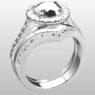 Custom Made Engagement Ring and V-Shaped Diamond Set Wedding Ring SB3154 image 2