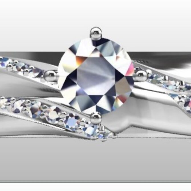 Custom Made Engagement Ring and Wedding Ring SB2505 image 1.