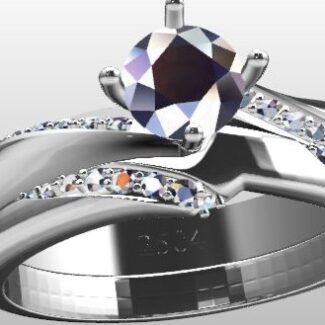 Custom Made Engagement Ring and Wedding Ring SB2505 image 2.