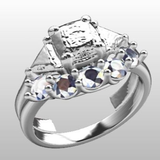 Custom Made Five Stone Diamond Set Wedding Ring SB2308 image 2