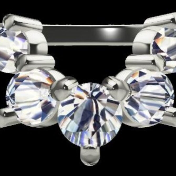 Custom Made Five Stone Curved Diamond Set Wedding Ring SB3092 image 1