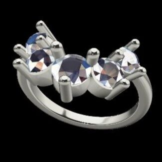 Custom Made Five Stone Curved Diamond Set Wedding Ring SB3092 image 2