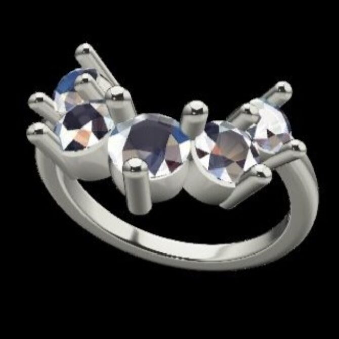 Custom Made Five Stone Curved Diamond Set Wedding Ring SB3092 image 2