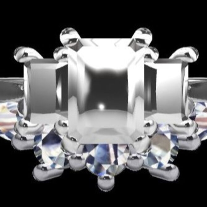 Custom Made Five Stone Curved Wedding Ring SB3086 image 1