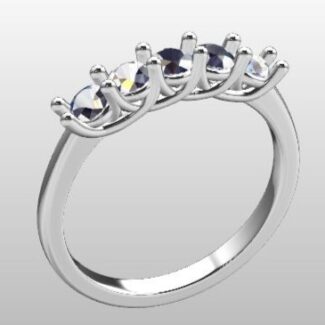 Custom Made Five Stone Diamond Set Wedding Ring SB3094 image 2