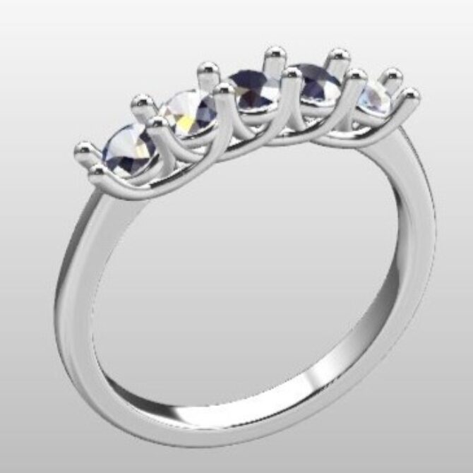 Custom Made Five Stone Diamond Set Wedding Ring SB3094 image 2