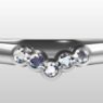 Custom Made Five Stone V-Shape Wedding Ring SB3075 image 1