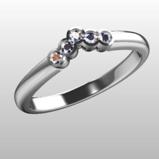Custom Made Five Stone V-Shape Wedding Ring SB3075 image 2