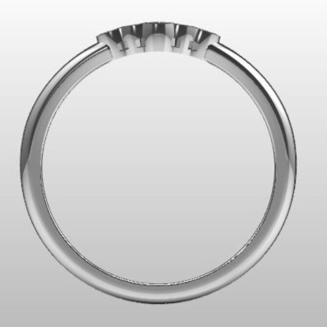 Custom Made Five Stone V-Shape Wedding Ring SB3075 image 3