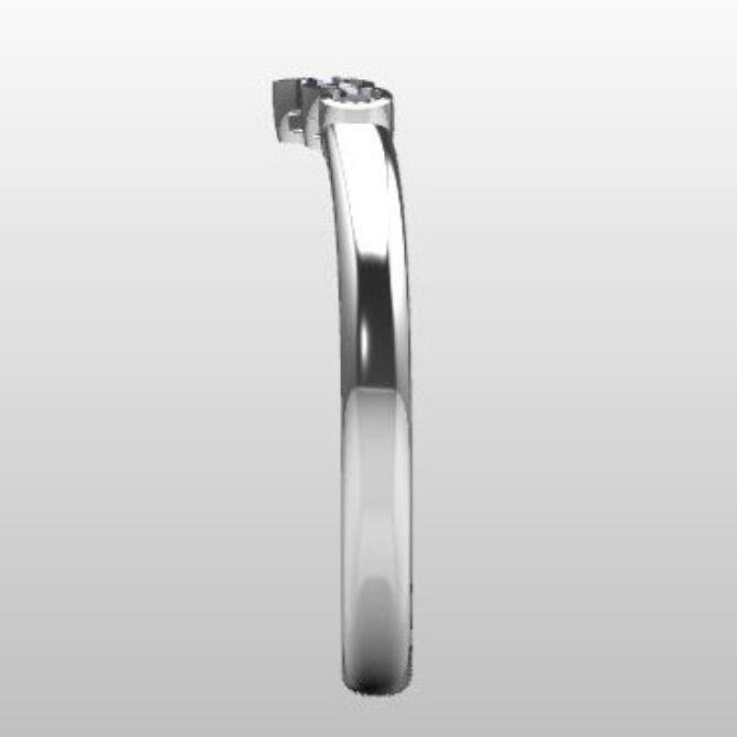 Custom Made Five Stone V-Shape Wedding Ring SB3075 image 4