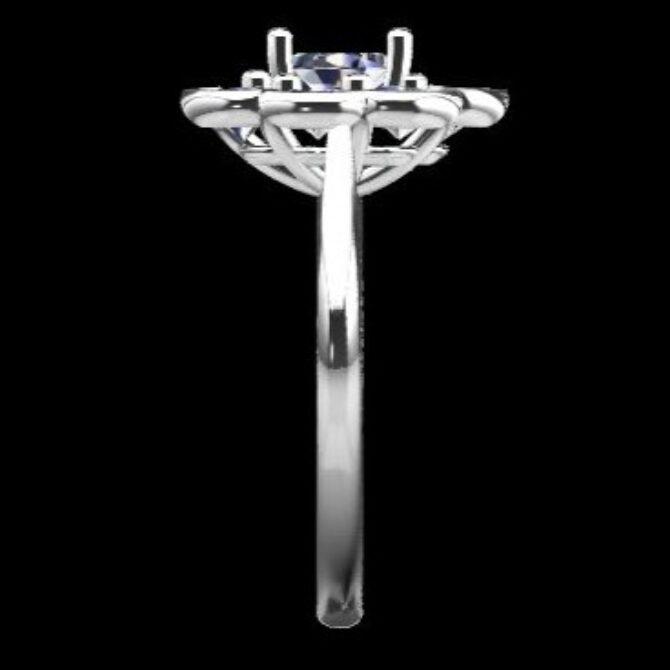 Custom Made Floral Halo Engagement Ring SB2336 image 4