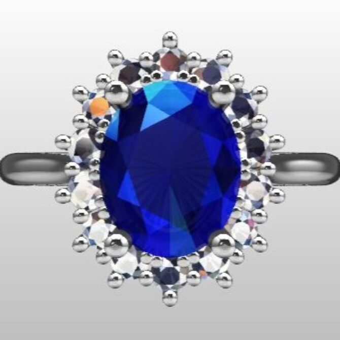 Custom Made Four Claw Halo Engagament Ring SB3206V2 image 1