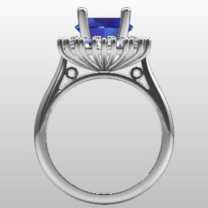 Custom Made Four Claw Halo Engagament Ring SB3206V2 image 3