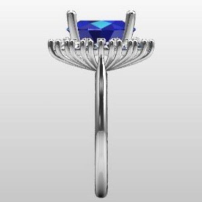 Custom Made Four Claw Halo Engagament Ring SB3206V2 image 4