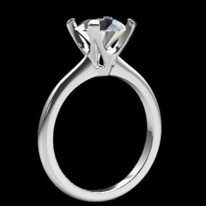 Custom Made Four Claw Round Cut Solitaire Engagement Ring SB3183 image 2