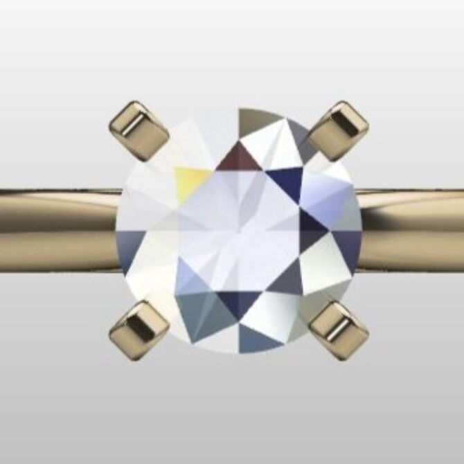 Custom Made Four Claw Round Cut Solitaire Engagement Ring SB3244 image 1