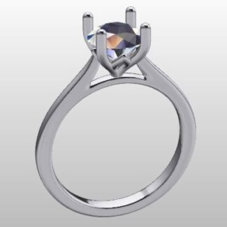 Custom Made Four Claw Round Cut Solitaire SB3128 image 2