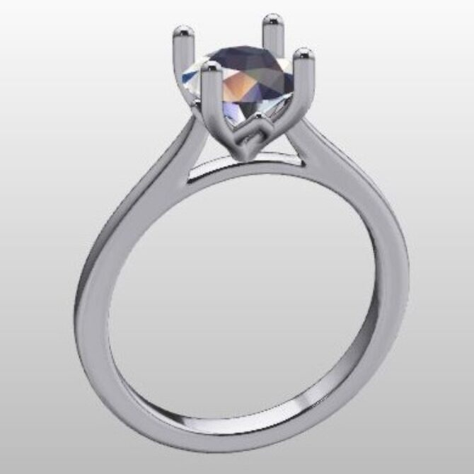 Custom Made Four Claw Round Cut Solitaire SB3128 image 2