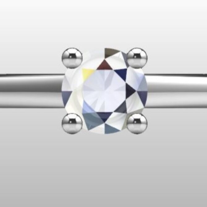 Custom Made Four Claw Solitaire Engagement Ring SB3268 image 1