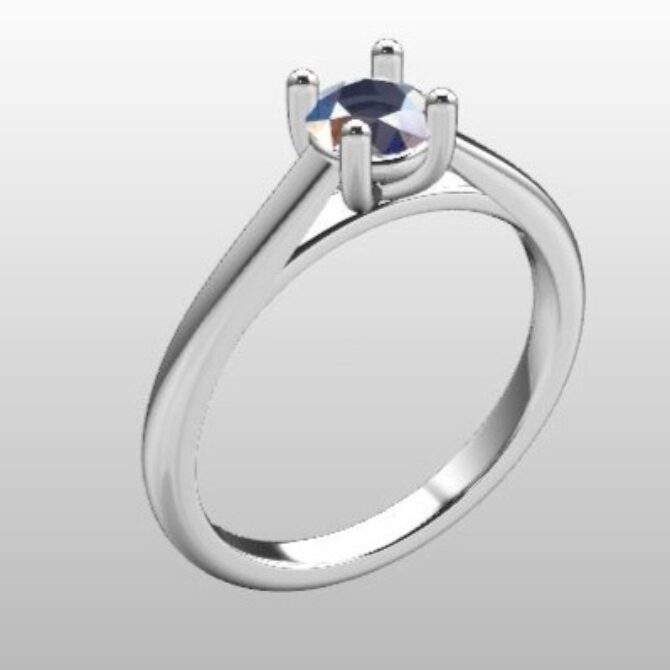 Custom Made Four Claw Solitaire Engagement Ring SB3268 image 2