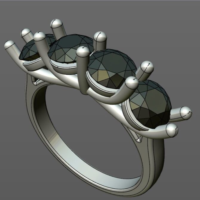 Custom Made Four Stone Eternity Ring SB2355 image 2