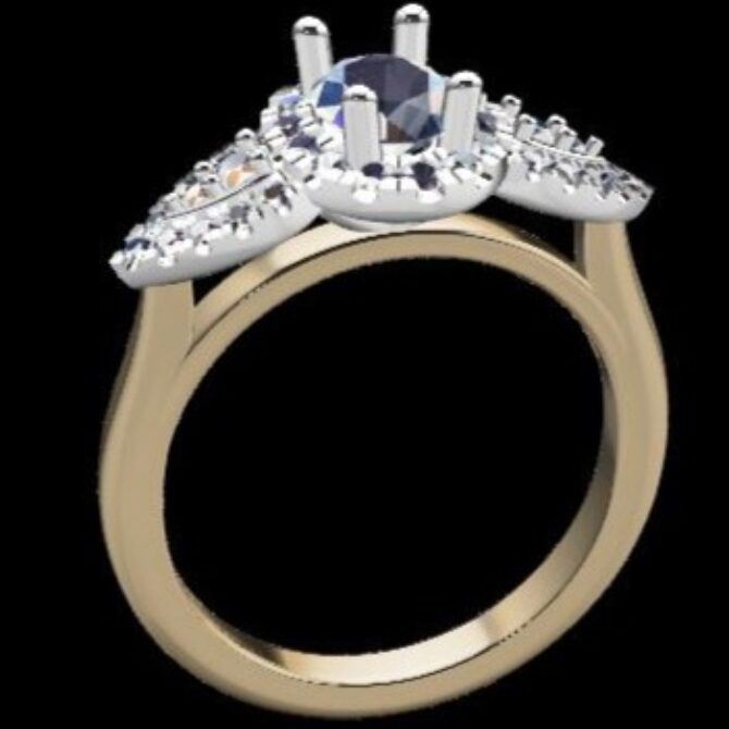 Custom Made Halo Engagment Ring SB3212 image 2