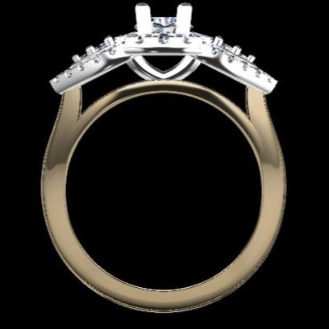 Custom Made Halo Engagment Ring SB3212 image 3