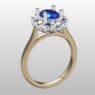 Custom Made Halo Sapphire Engagement Ring SB2784 image 2
