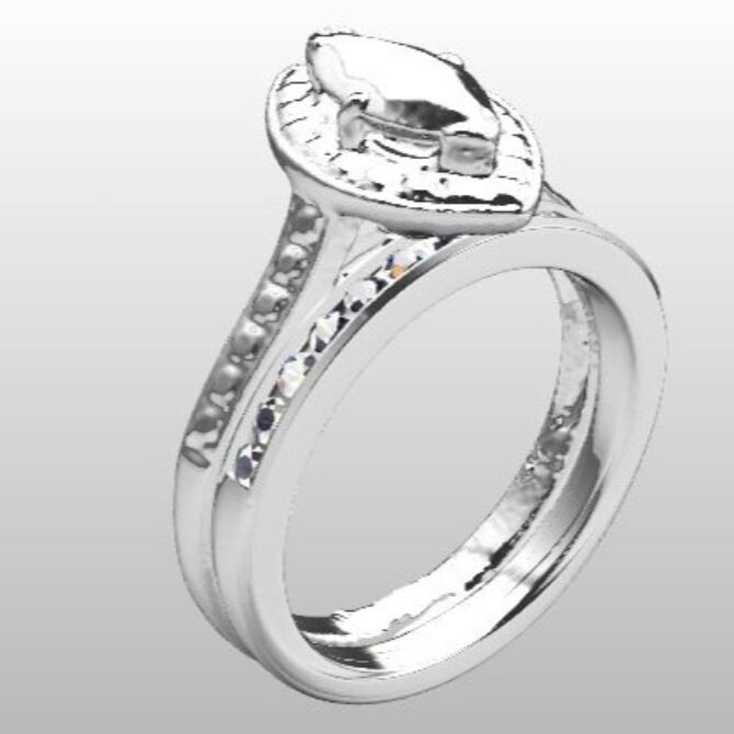 Custom Made Marquise Cut Engagement Ring and Wedding Ring SB3220 image 2