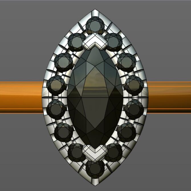 Custom Made Marquise Halo Engagement Ring SB2301 image 1