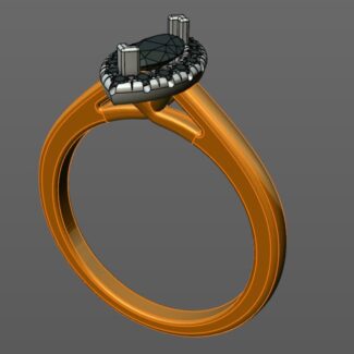 Custom Made Marquise Halo Engagement Ring SB2301 image 2